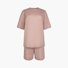Костюм женский (футболка, шорты) MINAKU: Casual collection цвет бежевый, размер 46 7912747 - фото 14049979