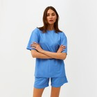 Костюм женский (футболка, шорты) MINAKU: Casual collection цвет голубой, размер 42 - Фото 5