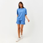Костюм женский (футболка, шорты) MINAKU: Casual collection цвет голубой, размер 42 - Фото 2