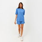 Костюм женский (футболка, шорты) MINAKU: Casual collection цвет голубой, размер 46 - Фото 6