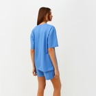 Костюм женский (футболка, шорты) MINAKU: Casual collection цвет голубой, размер 52 - Фото 3