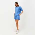 Костюм женский (футболка, шорты) MINAKU: Casual collection цвет голубой, размер 52 - Фото 4