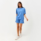 Костюм женский (футболка, шорты) MINAKU: Casual collection цвет голубой, размер 52 - Фото 2