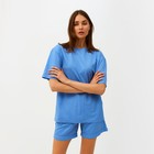 Костюм женский (футболка, шорты) MINAKU: Casual collection цвет голубой, размер 54 - Фото 5