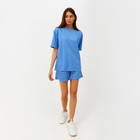 Костюм женский (футболка, шорты) MINAKU: Casual collection цвет голубой, размер 54 - Фото 6