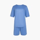 Костюм женский (футболка, шорты) MINAKU: Casual collection цвет голубой, размер 54 - Фото 7