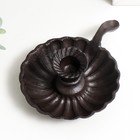 Металлический подсвечник на 1 свечу «Раковина», чугун, с ручкой, 6×13×19 см - Фото 2