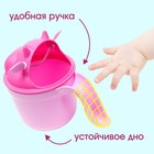 Ковш для купания и мытья головы, детский банный ковшик, хозяйственный «Коровка», цвет розовый - фото 10280777