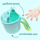 Ковш для купания и мытья головы, детский банный ковшик, хозяйственный «Коровка», цвет зеленый - фото 21620651