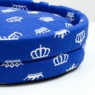 Лежанка Lowcost круглая, поплин, 40 х 40 х 12 см, синяя с коронами - фото 6615623