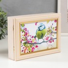 Ключница настенная «Синица», панно декоративное, дуб молочный, 15×21 см - фото 28474286