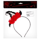 Карнавальный ободок «Ведьмочка», с розами, красный - Фото 3