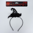 Хэллоуин. Ободок для волос карнавальный «Ведьма», с розами, чёрный - фото 25930394