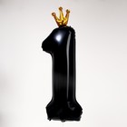 Воздушный шар фольгированный 40" «Цифра 1 с короной» - Фото 2