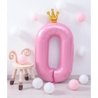 Воздушный шар фольгированный 40" «Цифра 0 с короной» - Фото 4