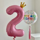 Воздушный шар фольгированный 40" «Цифра 2 с короной» - Фото 5