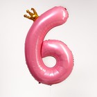 Воздушный шар фольгированный 40" «Цифра 6 с короной» - Фото 2