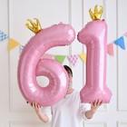 Воздушный шар фольгированный 40" «Цифра 6 с короной» - Фото 4