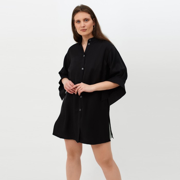 Рубашка женская MINAKU: Casual collection цвет черный, р-р 50