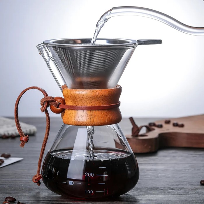 Кемекс стеклянный для заваривания кофе «Колумб», 400 мл, 13×11×17 см, без сита - фото 1889815156