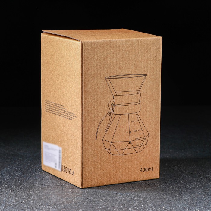 Кемекс стеклянный для заваривания кофе «Колумб», 400 мл, 13×11×17 см, без сита - фото 1889815158