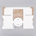 Коробка под торт 2 окна, с ручками, белая, 25×25×15 см - Фото 5