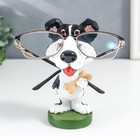Сувенир полистоун подставка под очки "Пёсик с косточкой" 13,8 см - фото 1441850