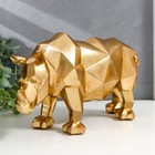 Сувенир полистоун 3D "Золотой носорог" 12х8х25,1 см - Фото 2