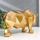 Сувенир полистоун 3D "Золотой носорог" 12х8х25,1 см - Фото 4