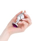 Анальная пробка Оки- Чпоки, серебряная, кристалл фиолетовый, D = 34 мм 5215658 - Фото 4