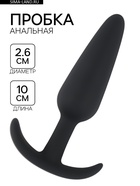 Анальная пробка конус, софт-силикон, 26×100 мм, черный - Фото 1