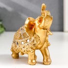 Сувенир полистоун "Золотой слон в богатой попоне" 11х5х9 см - Фото 2