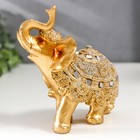 Сувенир полистоун "Золотой слон в богатой попоне" 11х5х9 см - Фото 3