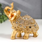 Сувенир полистоун "Золотой слон в богатой попоне" 11х5х9 см - Фото 4