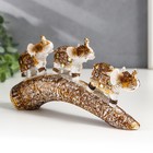 Фигурка полистоун «Три белых слона с попоной из арабского ковра на роге», 9×4×17.5 см - фото 35834438