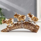 Фигурка полистоун «Три белых слона с попоной из арабского ковра на роге», 9×4×17.5 см - фото 35834440