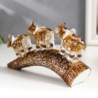 Фигурка полистоун «Три белых слона с попоной из арабского ковра на роге», 9×4×17.5 см - фото 35834441
