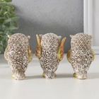 Фигурка полистоун «Филин: не вижу, не слышу, не скажу», беж с золотом, 7×4.5×3.5 см, МИКС - Фото 3