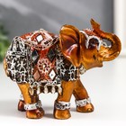 Сувенир полистоун "Бронзовый слон в серебристой попоне с зеркалами" 9,5х5х7 см - фото 1441951