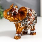 Сувенир полистоун "Бронзовый слон в серебристой попоне с зеркалами" 9,5х5х7 см - Фото 2