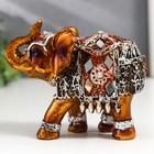 Сувенир полистоун "Бронзовый слон в серебристой попоне с зеркалами" 9,5х5х7 см - Фото 5