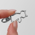 Карабин металлический «Кошка», 42×17 мм / 8×2.2 мм, 5 шт., металл под серебро - Фото 3