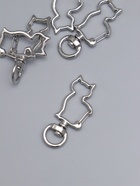 Карабин металлический «Кошка», 42×17 мм / 8×2.2 мм, 5 шт., металл под серебро - Фото 4