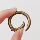 Кольцо-карабин, d=25/35 мм, толщина - 5 мм, 5 шт., цвет бронзовый - Фото 3