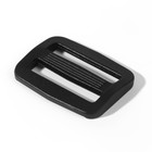 Пряжка регулирующая, двухщелевая, вн. ширина=25 мм, s=4 мм, 10 шт., чёрная - Фото 2