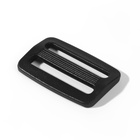 Пряжка регулирующая, двухщелевая, вн. ширина=32 мм, s=4 мм, 10 шт., чёрная - Фото 2