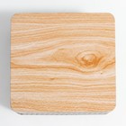 Шкатулка металл квадрат "Ромбы" серая, крышка под дерево 6х17х17 см - фото 24241016