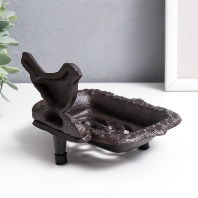 Фигурка - мыльница чугун «Птица», подставка для мелочей, 9×11×15 см