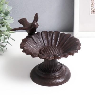 Фигурка-подставка для мелочей «Птица на ромашке», чугун, 10×17×13 см