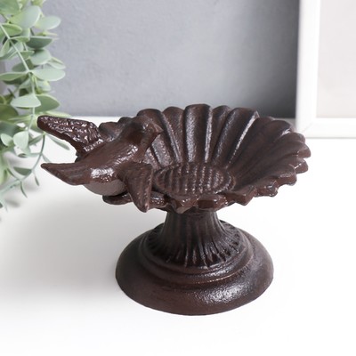 Фигурка-подставка для мелочей «Птица на ромашке», чугун, 10×17×13 см